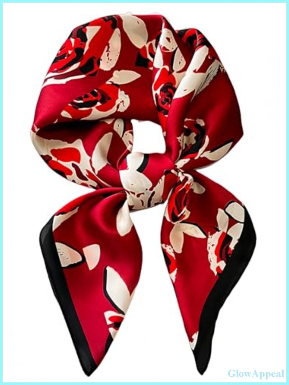 Satin Scarves for Women Square Head Scarf Silk Feeling Neckerchief Floral Print